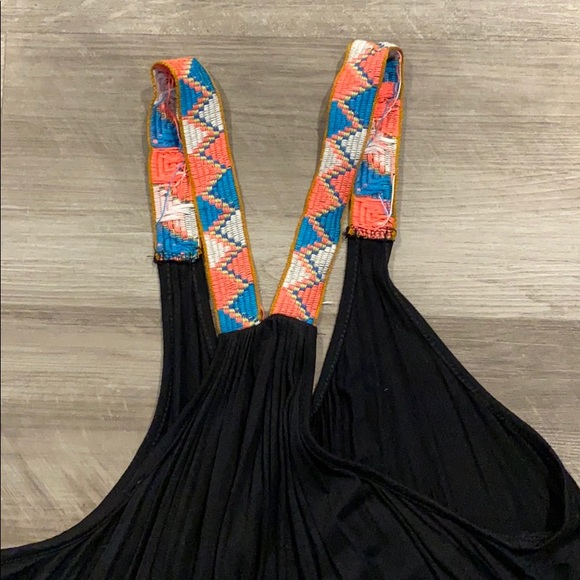 Black sundress with colorful straps - Picture 3 of 3